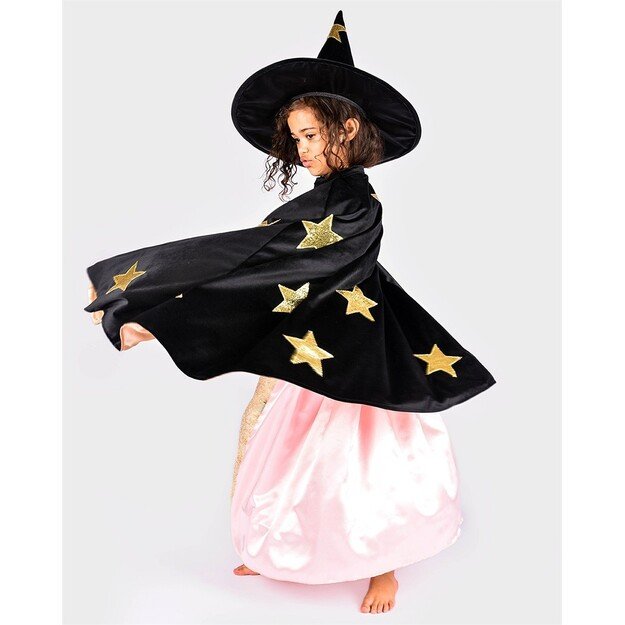 Den Goda Fen - Velvet Cape w. Hat - Black (3-8 years) (F77603)