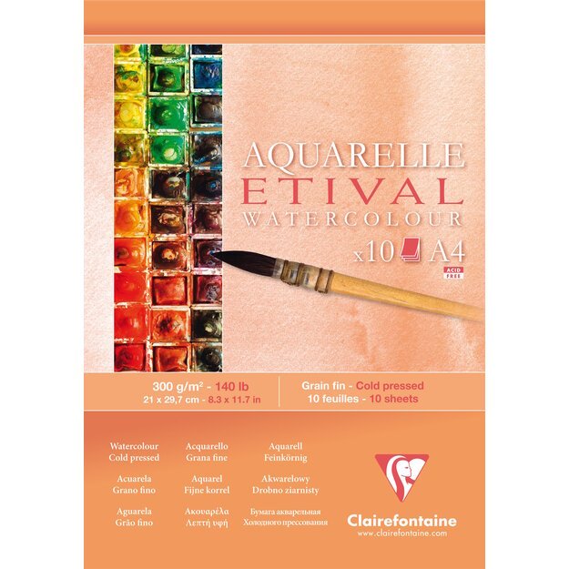 Clairefontaine - Etival Matt Watercolour Paper Pad A4 - (102536)