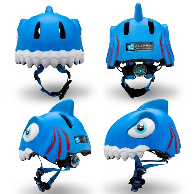 Crazy Safety - Blue Shark Bike Helmet for Children 6-12 Years - (100501-04-M)