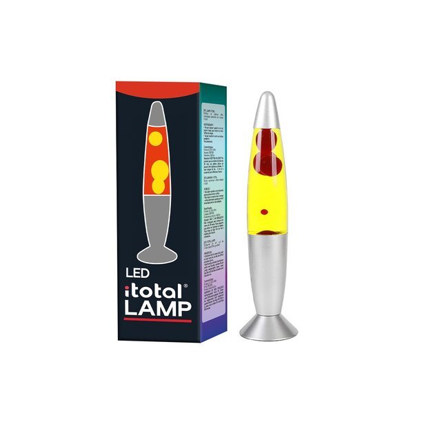 iTotal - LED Lava Lamp with Red Light, White Wax and Silver Base - Red (1270393)