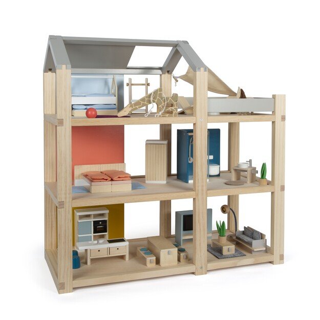 Small Foot - Natural Dollhouse with Furniture - (I-SF12541)