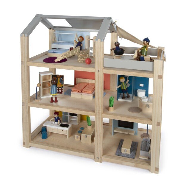 Small Foot - Natural Dollhouse with Furniture - (I-SF12541)