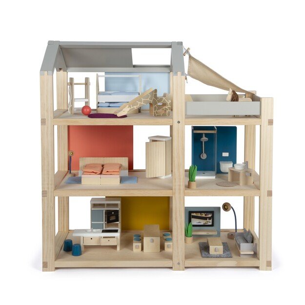 Small Foot - Natural Dollhouse with Furniture - (I-SF12541)