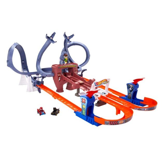 Hot Wheels - RacerVerse Spider-Man Web Slinging Speedway Track Track Set (HPL34)