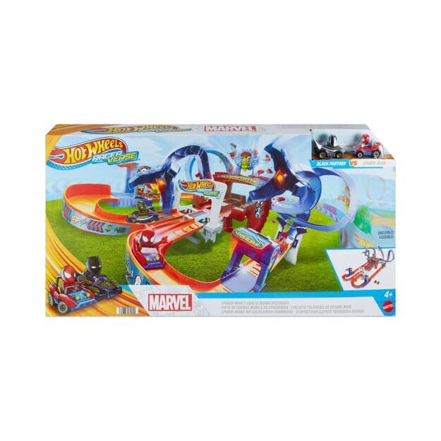 Hot Wheels - RacerVerse Spider-Man Web Slinging Speedway Track Track Set (HPL34)