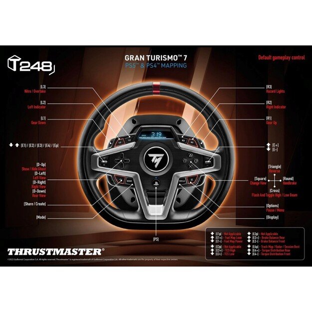 Thrustmaster - T248 Racing Wheel and Magnetic Pedals for PS5, PS4 & PC