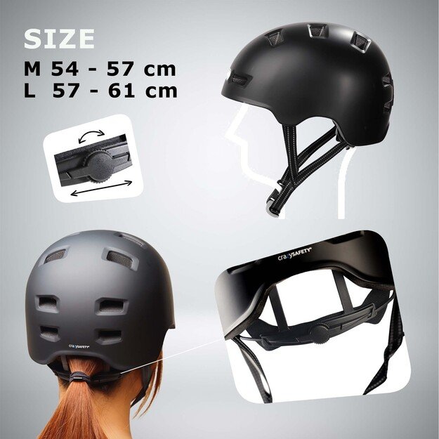 Crazy Safety - All Black helmet - L (57-61cm)