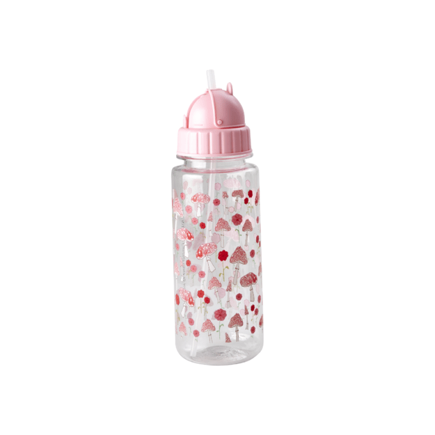 Rice - Plastic Kids Drinking Bottle with Pink Happy Forest Print - Pink - 500 ml