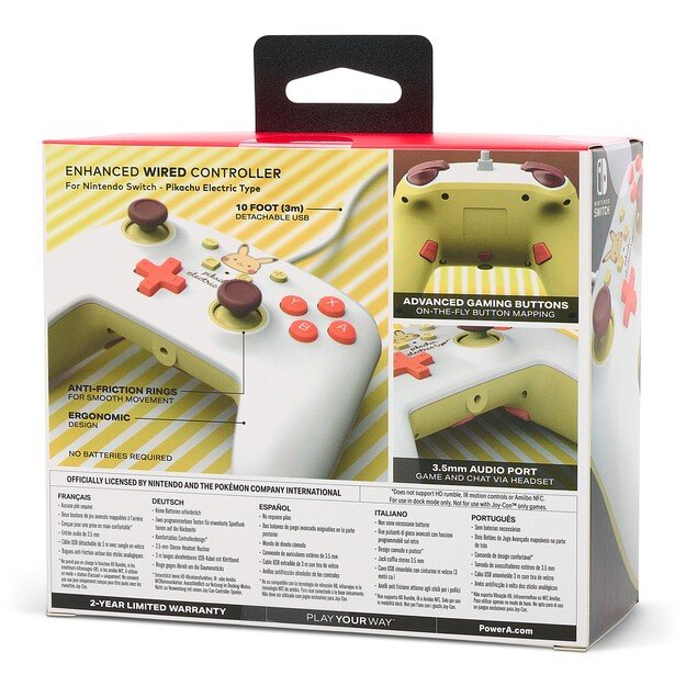 PowerA Enhanced Wired Controller for Nintendo Switch - Pikachu Electric Type