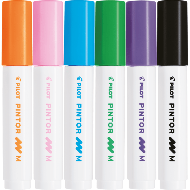 Pilot - Pintor Creative Marker box with 6 classic colors (Medium tip)