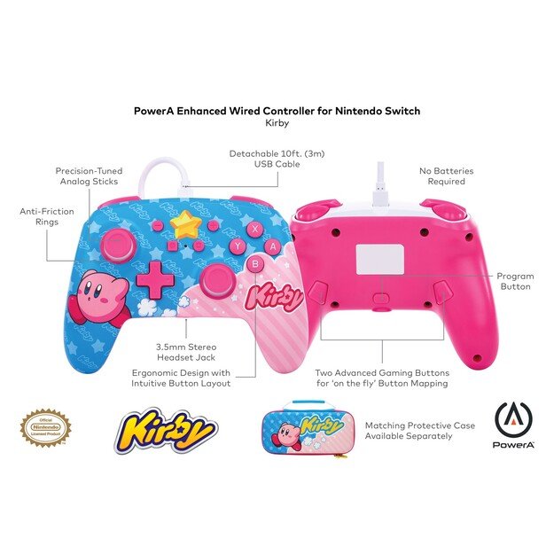 PowerA NSW ENH Wired Controller - Kirby /Nintendo Switch
