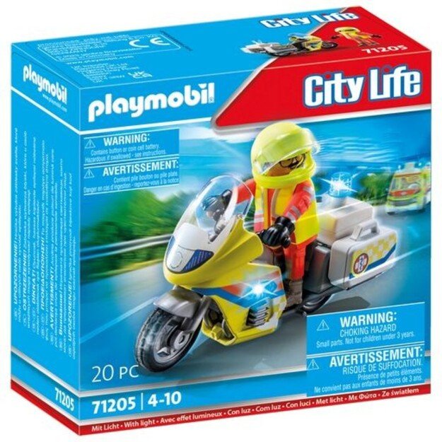 Playmobil - Emergency doctor motorbike with flashing light (71205)