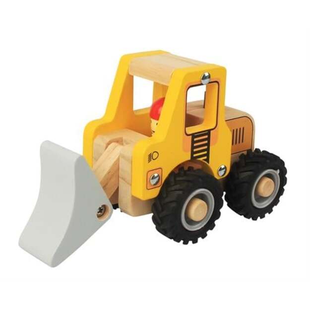 Magni - Wooden bulldozer truck with rubber wheels (5598)