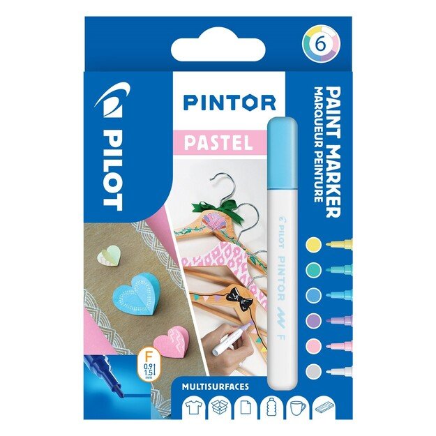 Pilot - Pintor Marker Fine Pastel Mix 6 colors (Fine Tip)