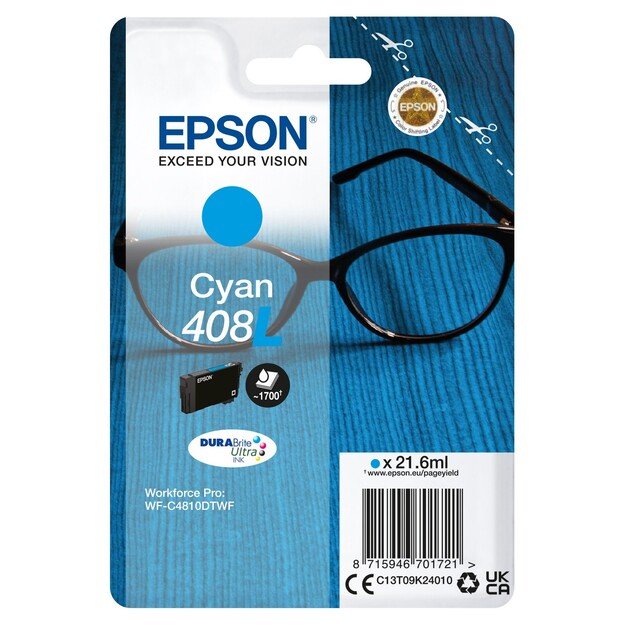 Epson - Epson 408L Cyan Ink cartridge 1.7k