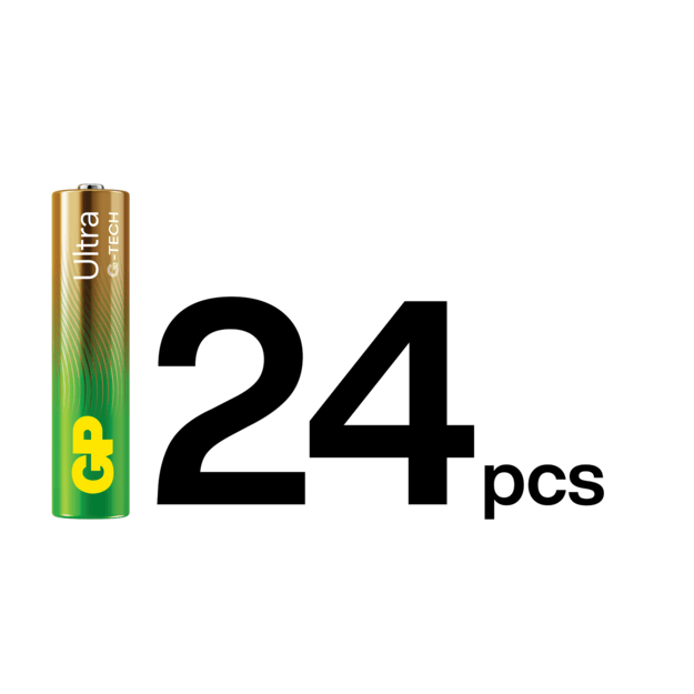 GP - Ultra Alkaline Battery, Size AAA, 24AU/LR03, 1.5V, 24-pack