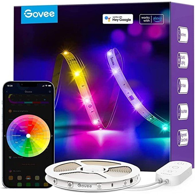 Govee - RGBIC Basic Wi-Fi + Bluetooth LED Strip Lights (10 Meter)