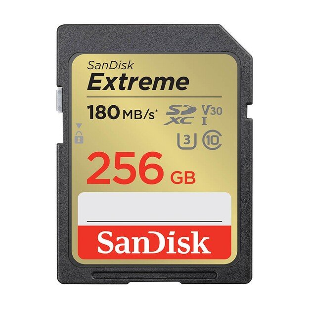 SANDISK - SDXC Extreme 256GB 180MB/s UHS-I C10 V30 U3