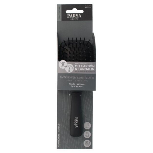 Parsa - Carbon Antistatic Paddle Brush - Black - S