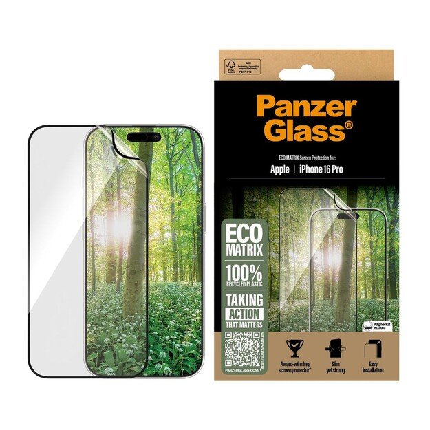 PanzerGlass - Screen Protection MATRIX - iPhone 16  Pro - Ultra Wide Fit