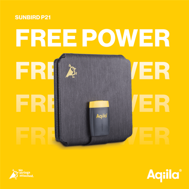 Aqiila - Sunbird P21 - Foldable solar charger with USB-C port