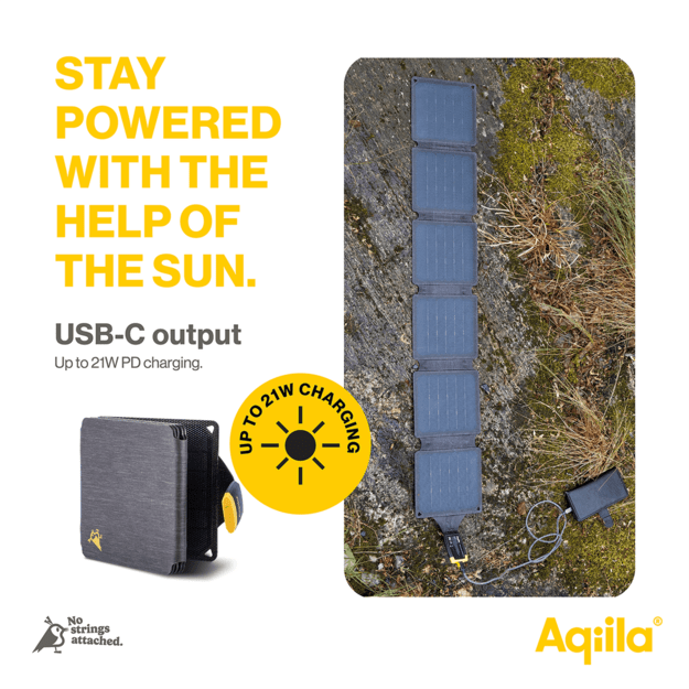 Aqiila - Sunbird P21 - Foldable solar charger with USB-C port