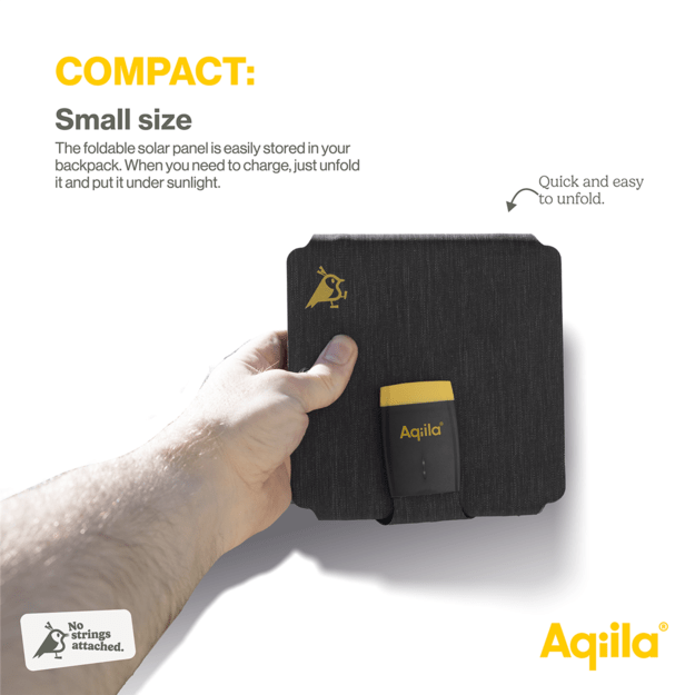 Aqiila - Sunbird P21 - Foldable solar charger with USB-C port