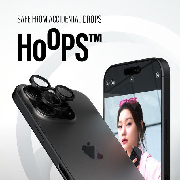 PanzerGlass - Hoops Lens Protector - iPhone 16 Pro/iPhone 16 Pro Max - Black