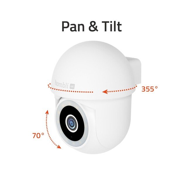 Hombli - Smart Pan & Tilt Cam 4K, White