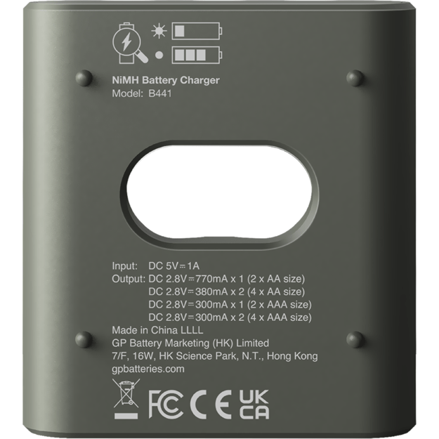 GP - ReCyko Everyday Battery Charger, B441 (USB), incl. 4 x AAA 850 mAh Batteries