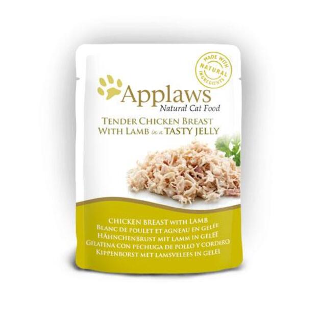 Applaws - 16 x Wet Cat Food 70 g Jelly pouch - Chicken & lamb