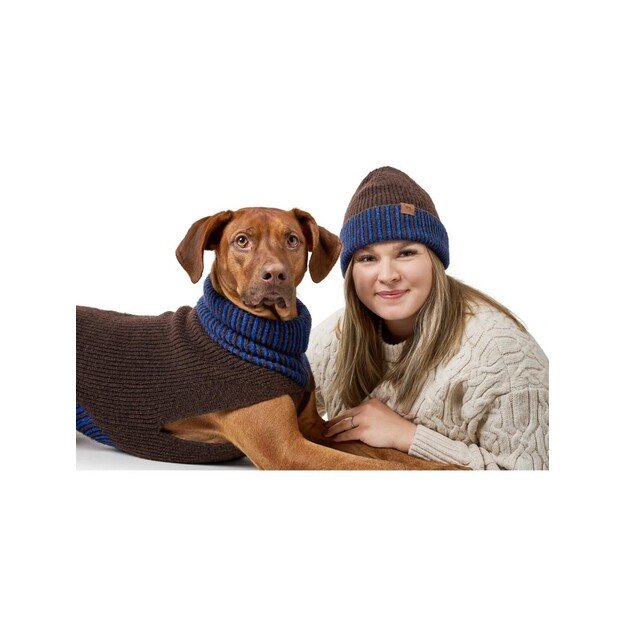 Hunter - Dogcoat Odense 45 + hat, beige/blue - (203544)