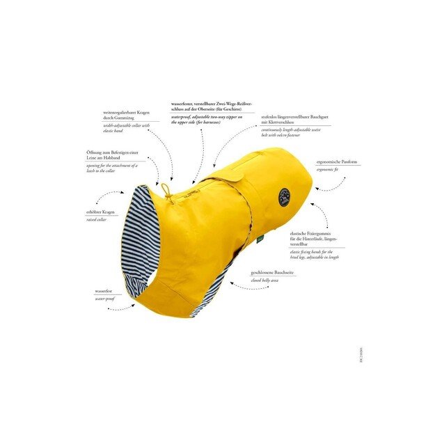 Hunter - Raincoat for dogs Milford 30cm yellow