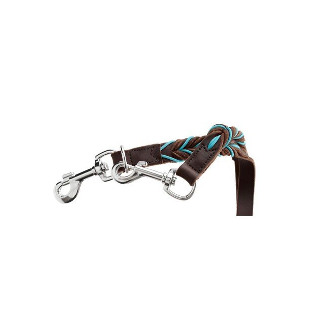 Hunter - Training leash Solid Education Cord 20/200, dark brown/turquoise - (69326)