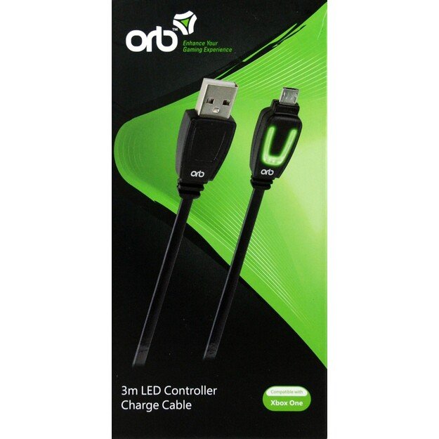 Xbox One - LED Controller Charge Cable 3m (ORB)