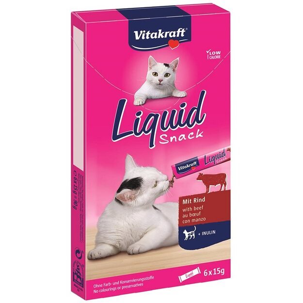 Vitakraft - Liquid-Snack Beef + Cat Grass, 90g,Cat - (23521)