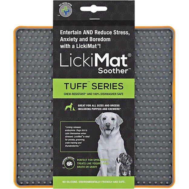 LICKIMAT - Dog Lick mat Soother Tuff Orange 20Cm - (645.5440)