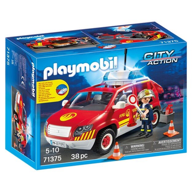 Playmobil - Fire Chief's Car with Lights and Sound (71375)