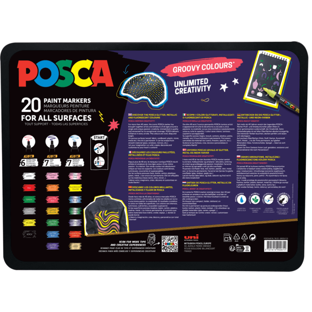 Posca - Metal Tin Groovy Colours - (401536)