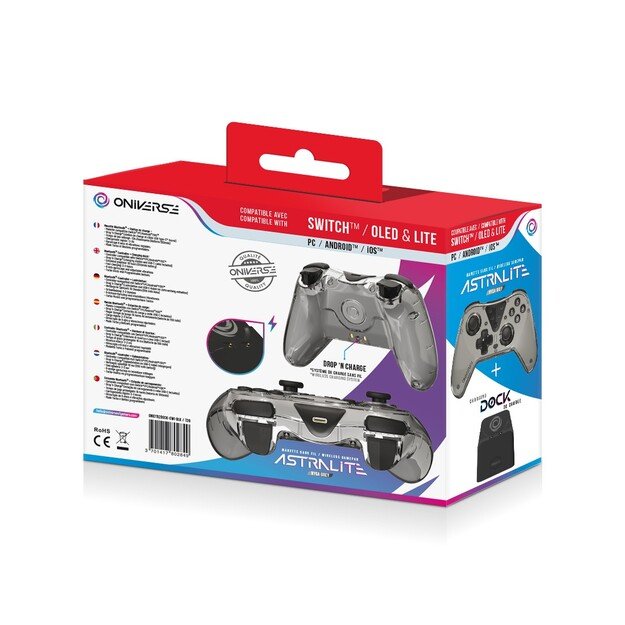 Nintendo Switch Oniverse Astralite Controller Wireless Smoked Black inkl. Charging Station