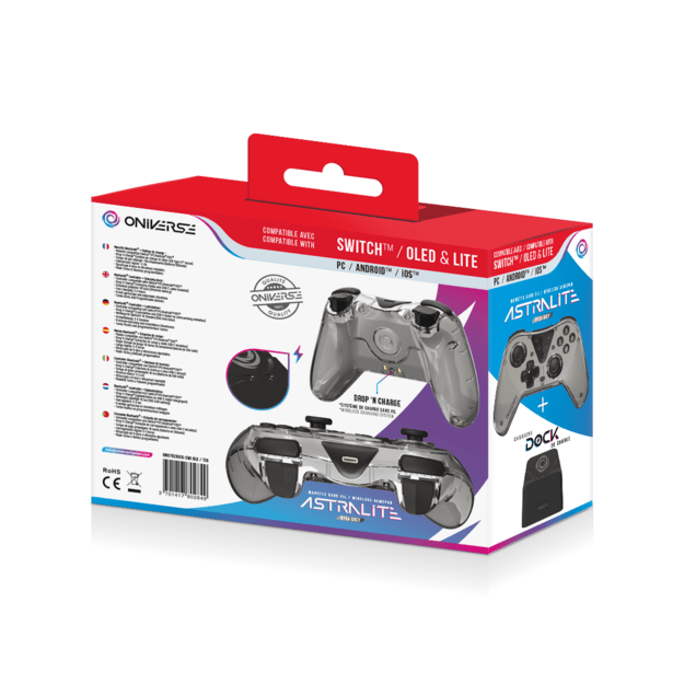 Nintendo Switch Oniverse Astralite Controller Wireless Smoked Black inkl. Charging Station