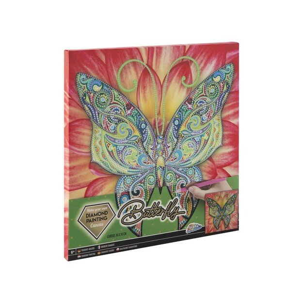 Grafix - Diamond Painting on Canvas Butterfly 30 x 30 cm - (K-260009)