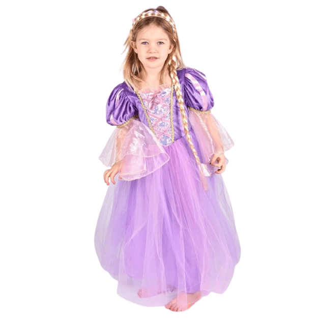 Den Goda Fen - Princess Dress w. Braid - Purple (122-128 cm) (F66623)