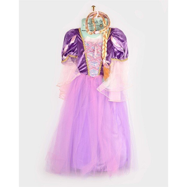 Den Goda Fen - Princess Dress w. Braid - Purple (122-128 cm) (F66623)