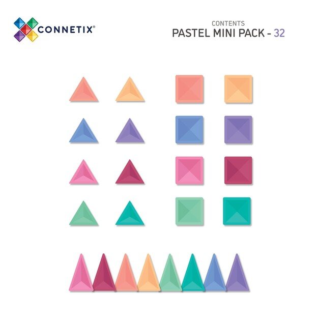 Connetix - Pastel Mini Pack 32 Pieces - (CT-P-00032-MI)