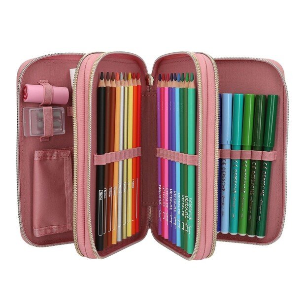 Miss Melody - Triple Pencil Case DUSTY ROSE