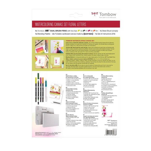Tombow - Watercoloring Canvas set Floral Letters