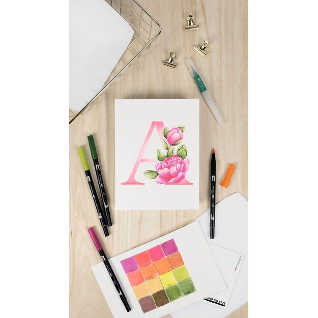 Tombow - Watercoloring Canvas set Floral Letters