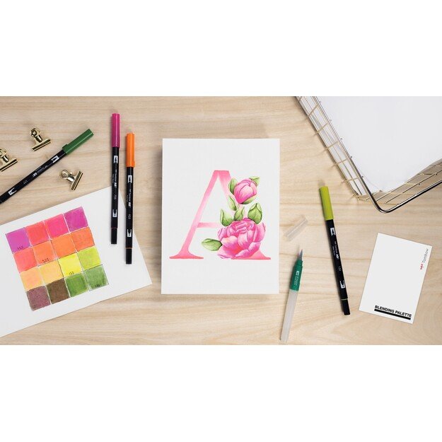 Tombow - Watercoloring Canvas set Floral Letters
