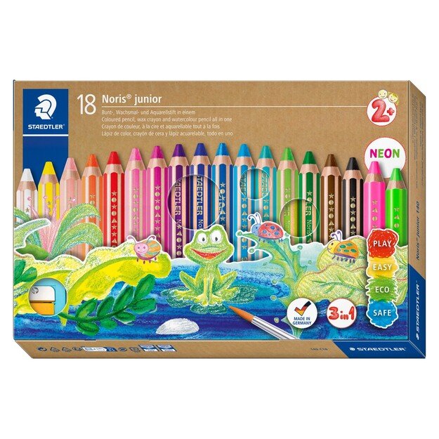 Staedtler - Noris Junior Chunky 3in1 coloured pencil, 18 pcs (+2 years) (140 C18)